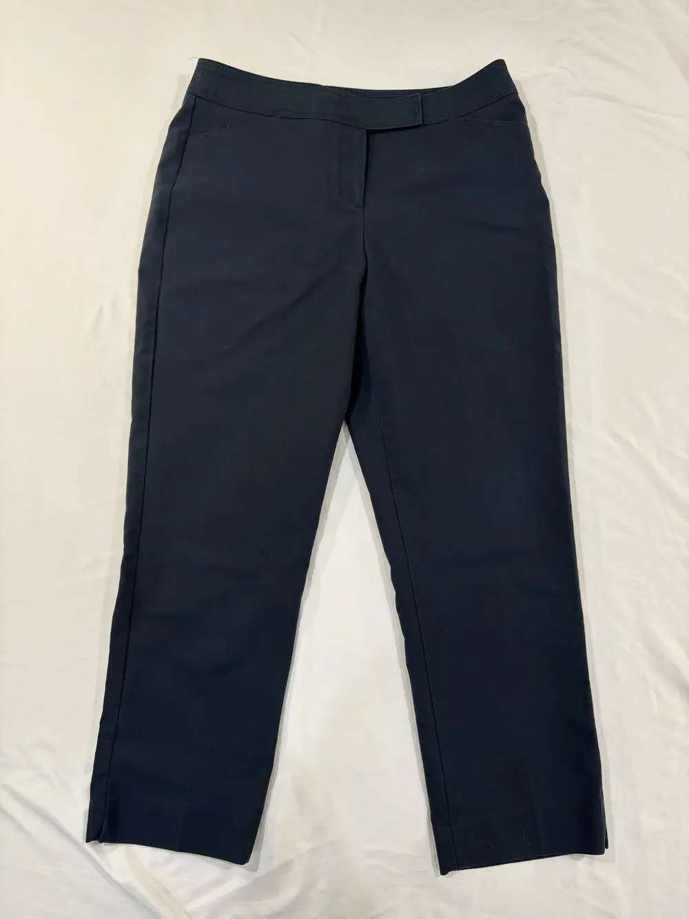 Talbots Curvy Navy Blue Straight Leg Dress Pants Trousers Size 12